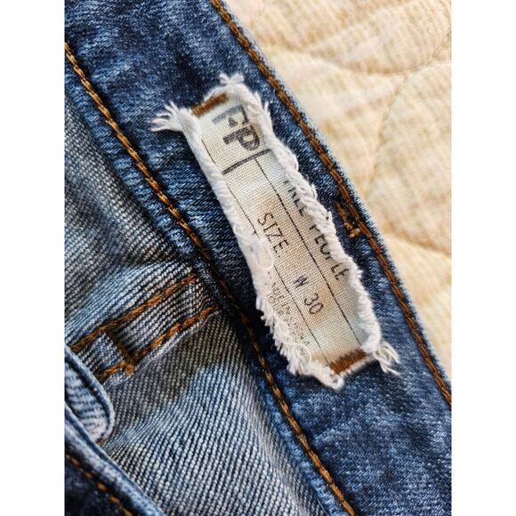 FREE PEOPLE PAYTON HIGH RISE SKINNY JEANS DARK WASH BUTTON FLY SIZE 30 - Picture 2 of 3